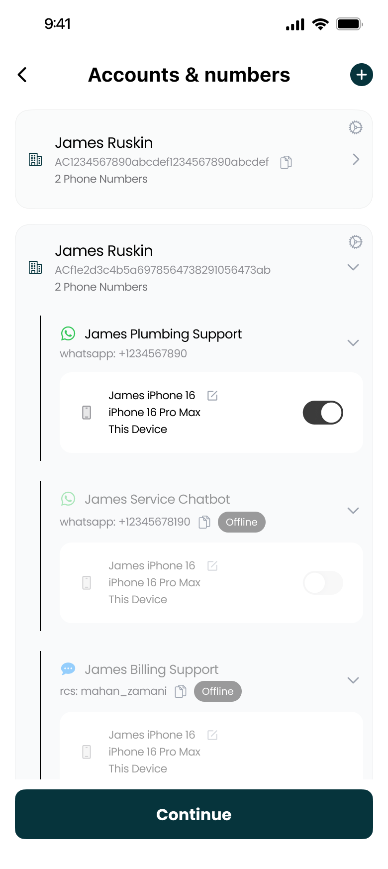 Mango app interface showing the dialer and messaging features